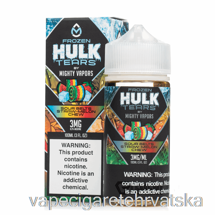 Vape Cigarete Frozen Sour Belts Straw Melon Chew - Hulk Tears - 100ml 0mg